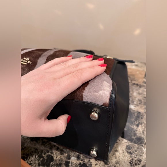 Coach Gramercy Satchel in Zebra-Print Haircalf - Picture 9 of 16